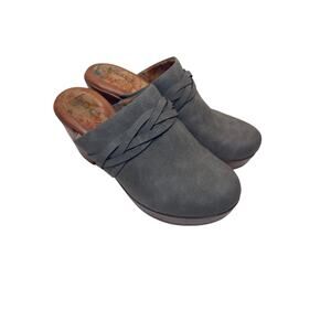 BOC Born Gray Braided Clogs Size 7M Comfort Mules Slip On Boho Artsy Casual